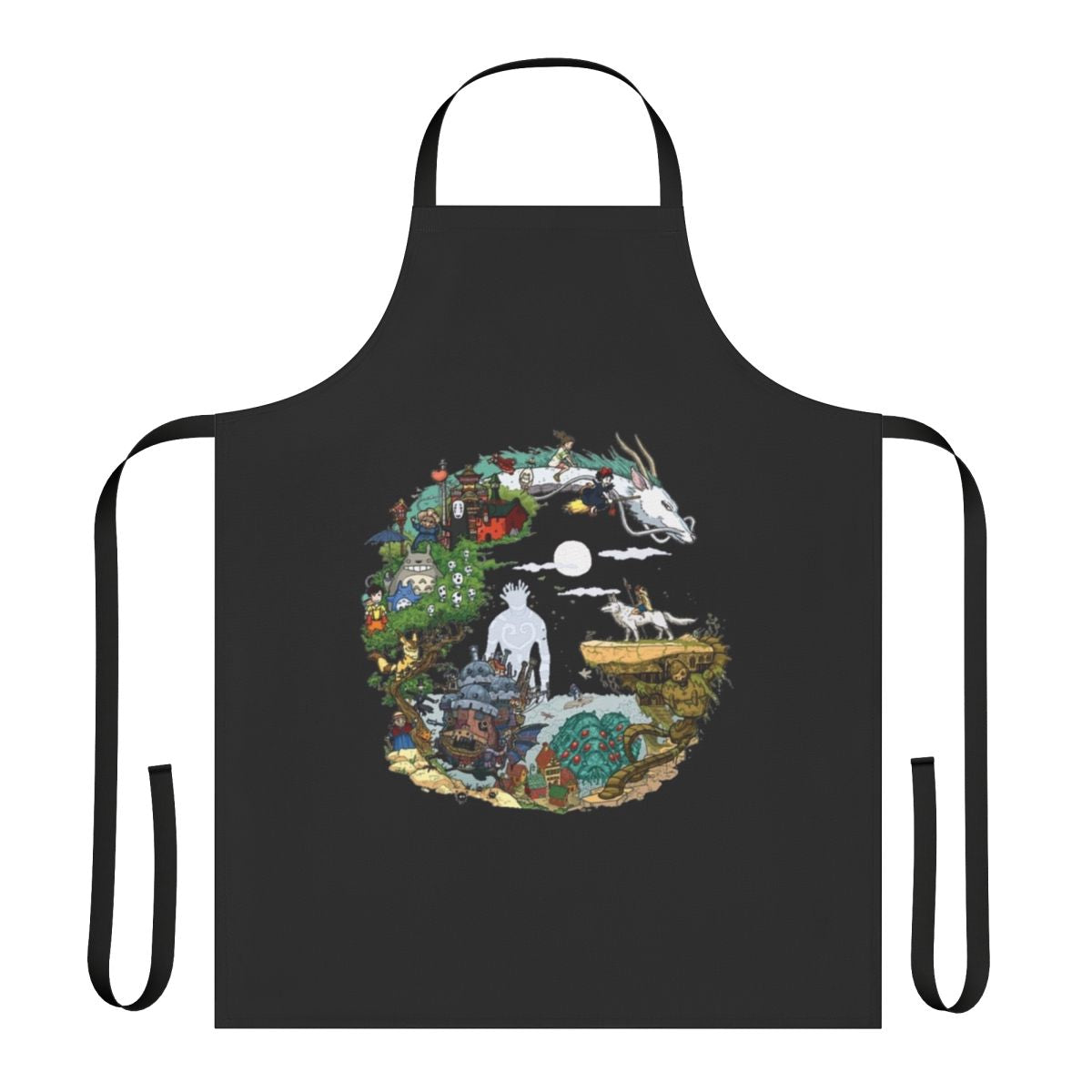 Colorful apron featuring artwork inspired by the Studio Ghibli classic "Nausicaä of the Valley of the Wind"