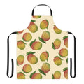 Colorful watercolor illustration of mangoes on an apron