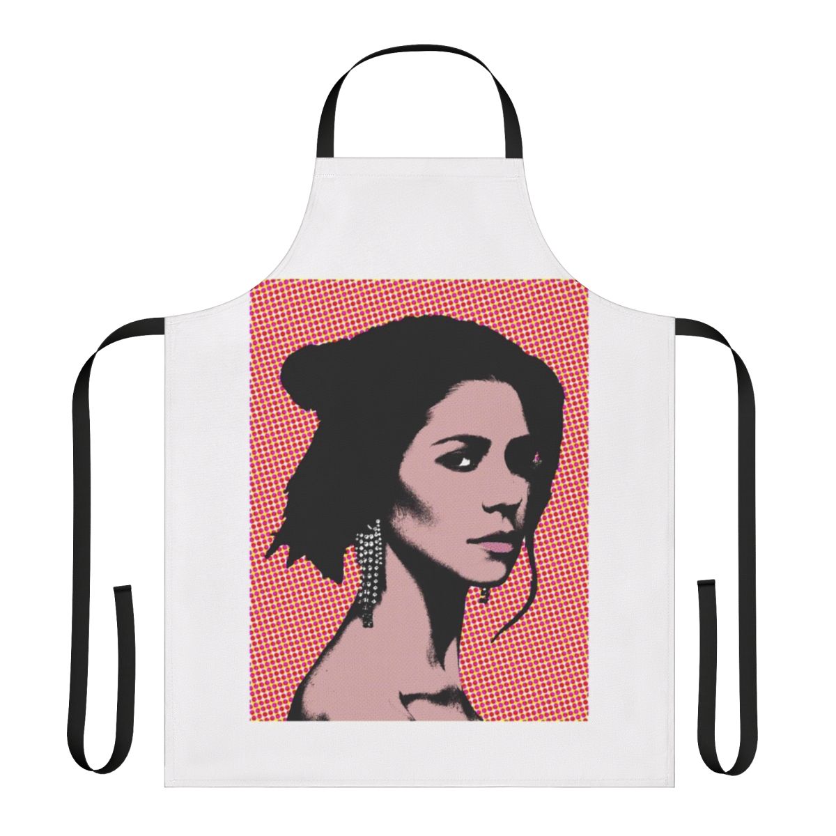 Colorful pop art apron featuring a design inspired by the music of Marina and the Diamonds
