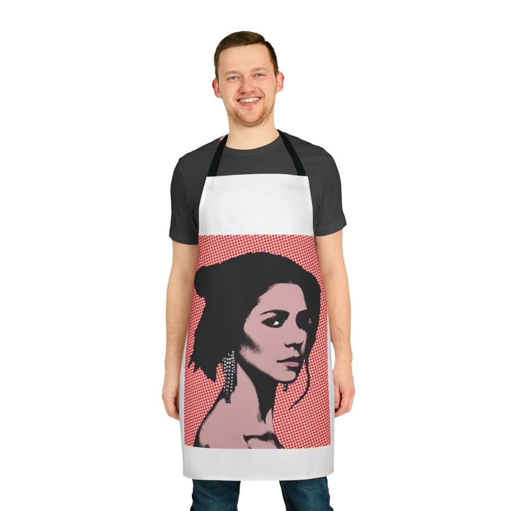Colorful pop art apron featuring a design inspired by the music of Marina and the Diamonds