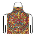 Colorful Mayan calendar design on an apron