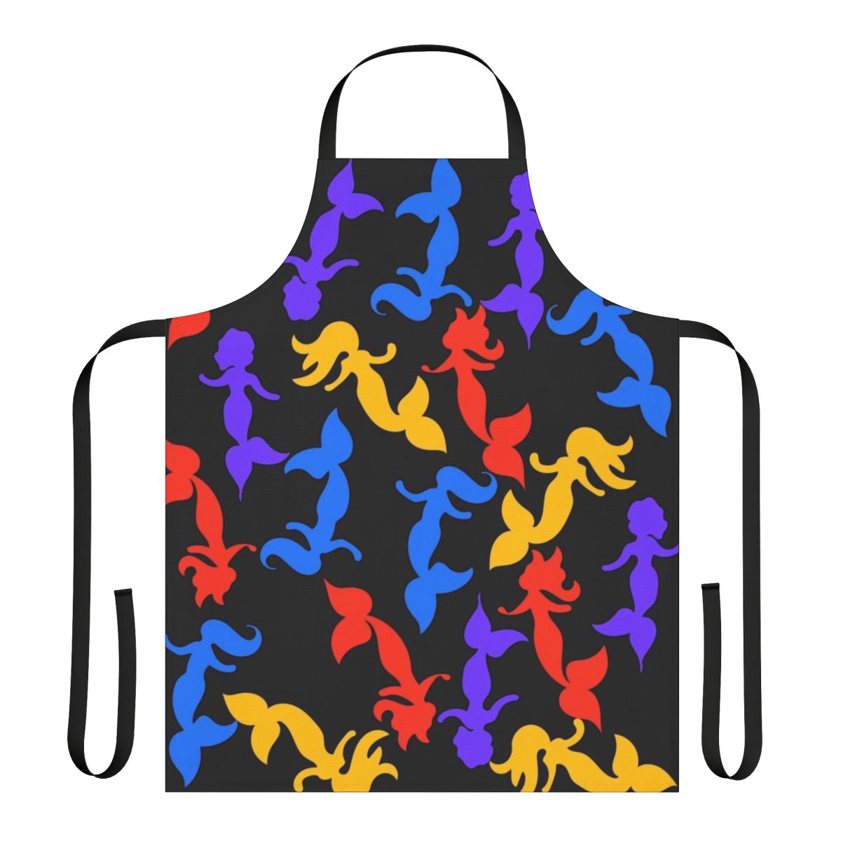 Mermaid-patterned apron with a colorful, whimsical design