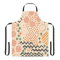 Multicolored mid century style apron with a retro, kaleidoscopic pattern