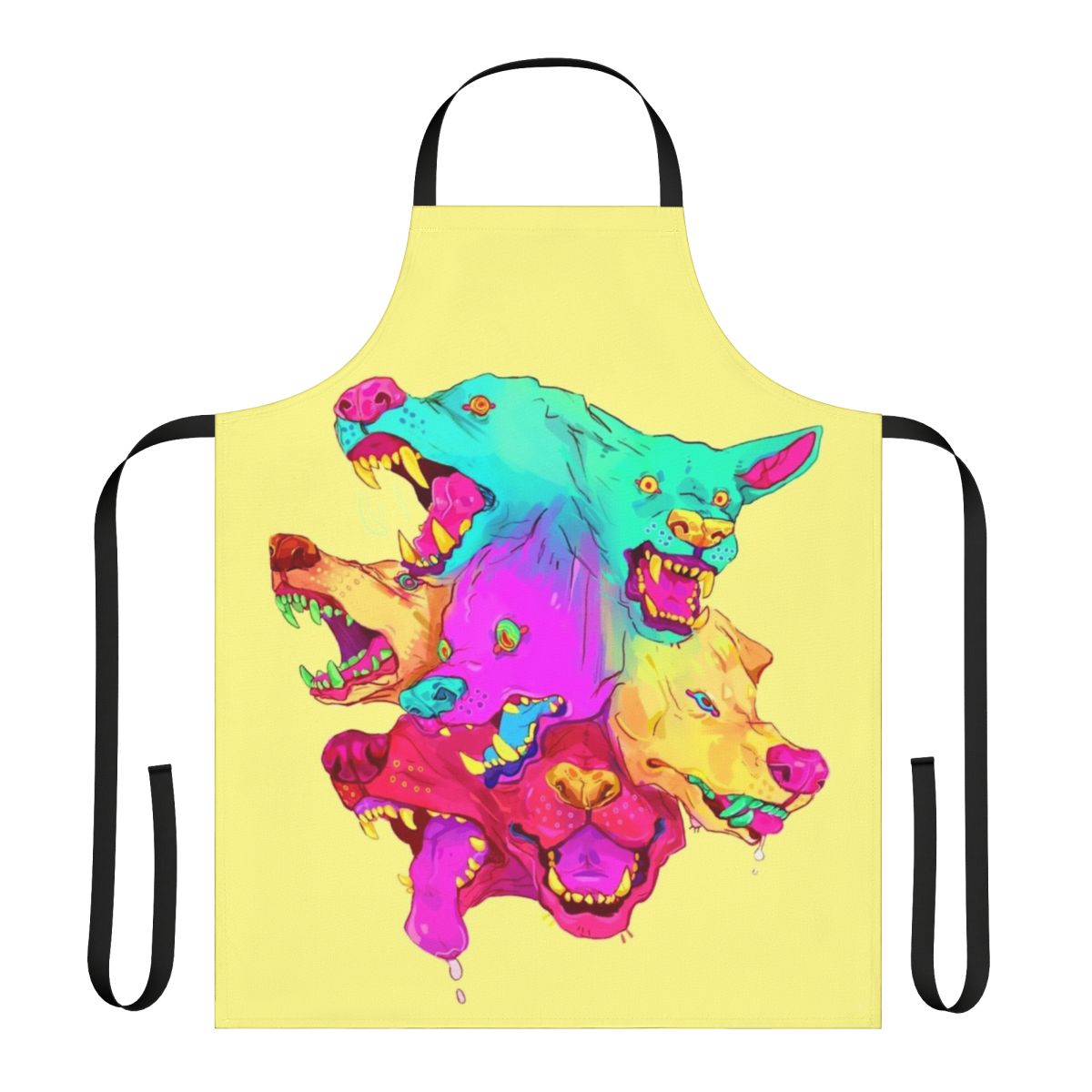 Pileup Apron featuring a colorful, monster-inspired design for pets