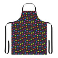 Multicolor polka dot patterned apron in black