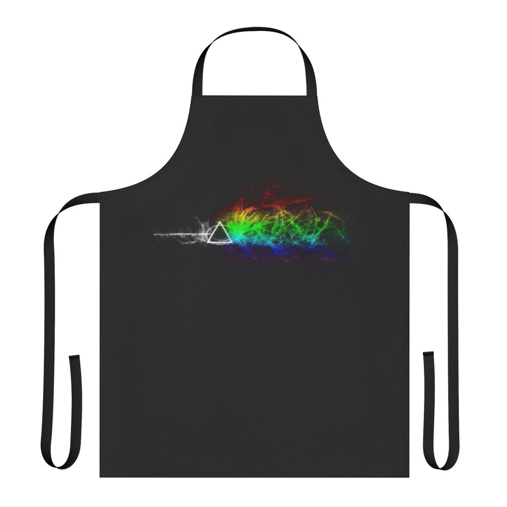 Colorful apron featuring the iconic album art of Pink Floyd's The Dark Side of the Moon