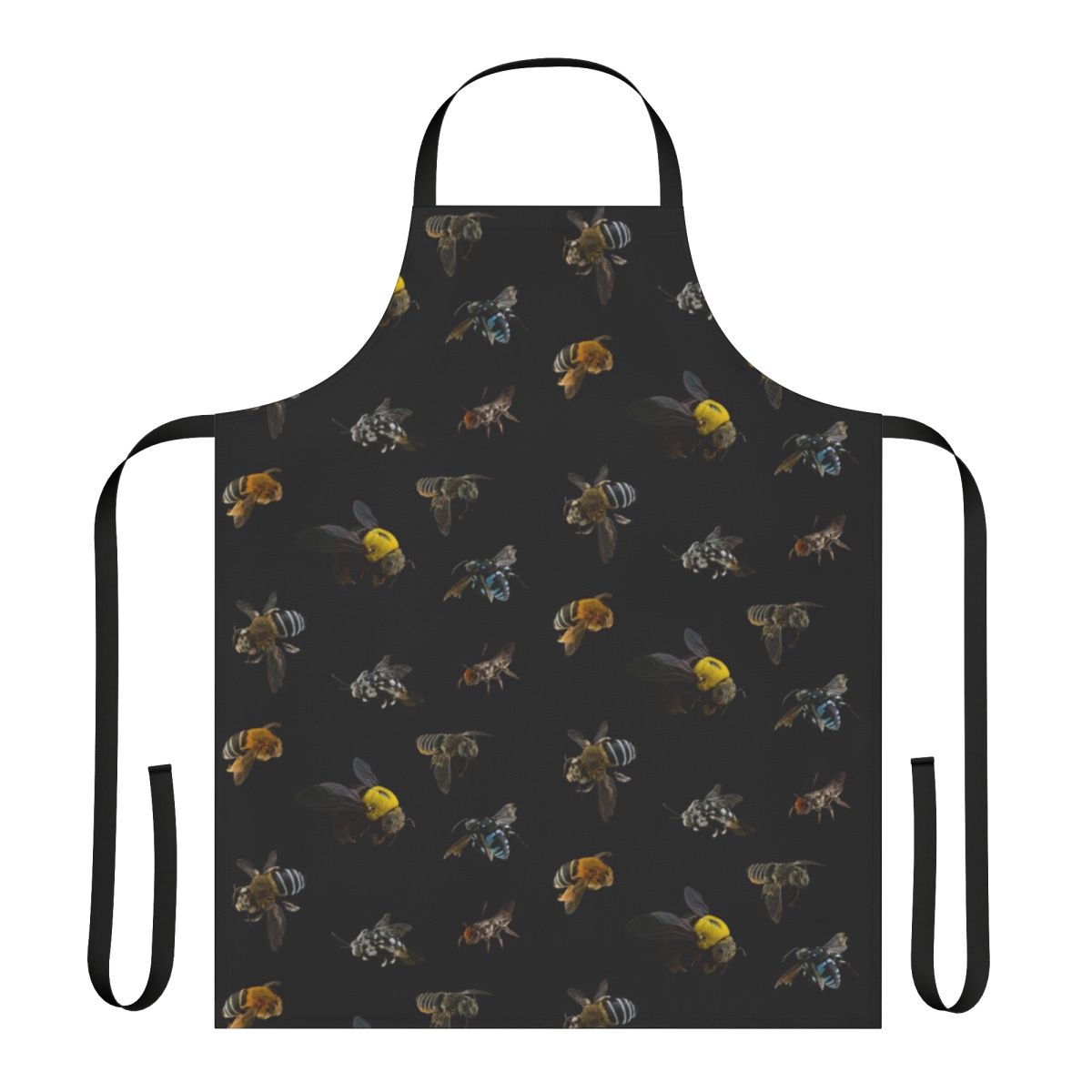 Detailed illustration of a native Australian bee on a high-quality apron