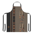 Colorful apron featuring a Melvin War Eagle-style pop art design with feathers, an eagle, and cultural symbols