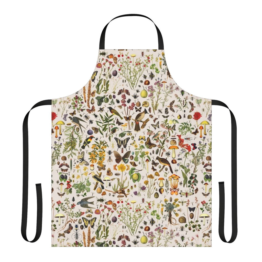 Apron featuring a seamless pattern of American plants, animals, and natural elements