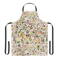 Apron featuring a seamless pattern of American plants, animals, and natural elements