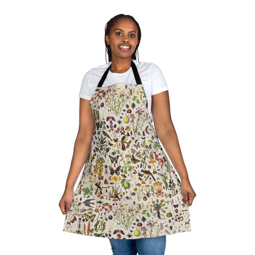 Apron featuring a seamless pattern of American plants, animals, and natural elements