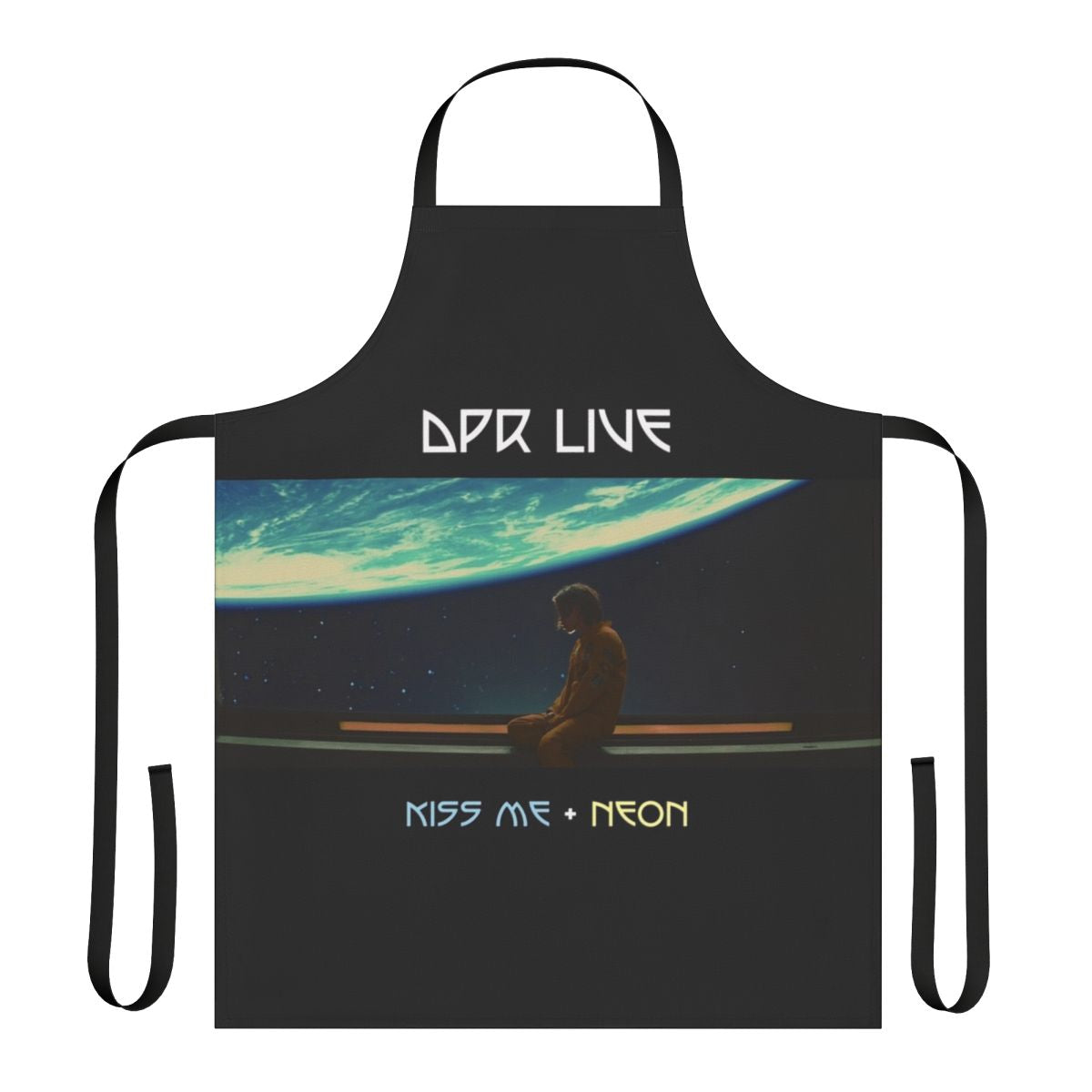 Stylish neon "Kiss Me" apron design inspired by K-pop artist DPR Live