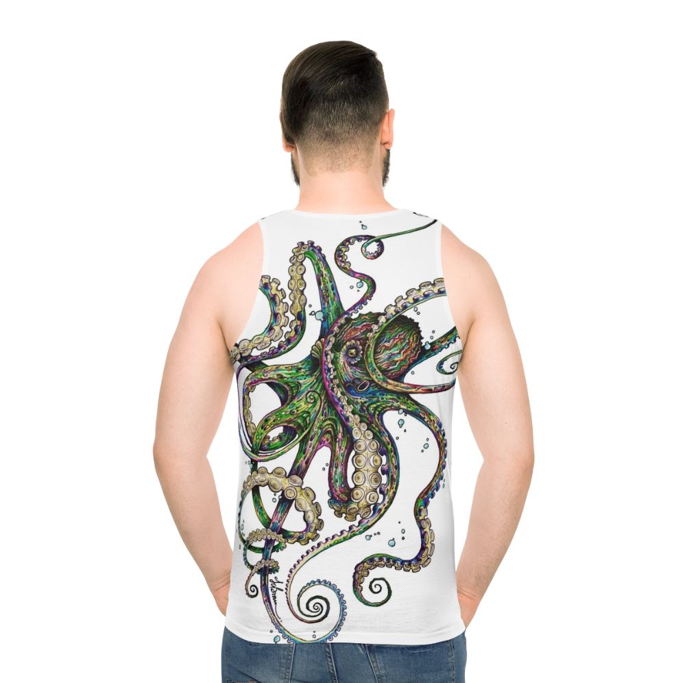Vibrant psychedelic octopus unisex tank top