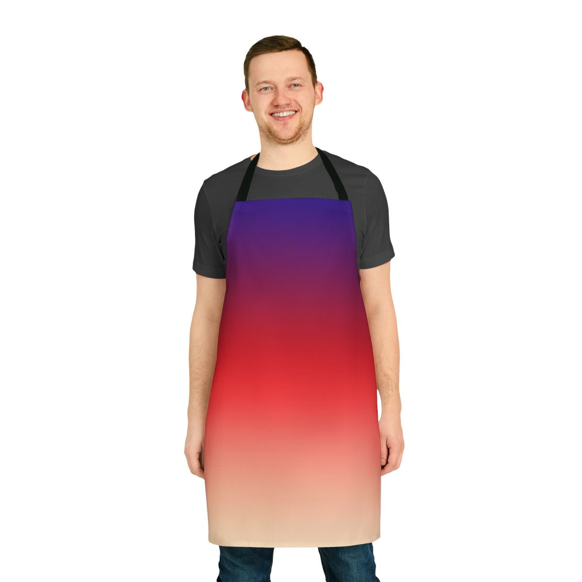 Colorful ombre gradient apron for kitchen use