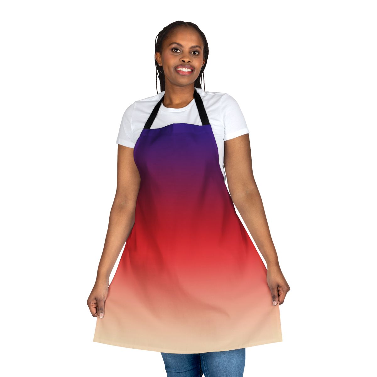 Colorful ombre gradient apron for kitchen use