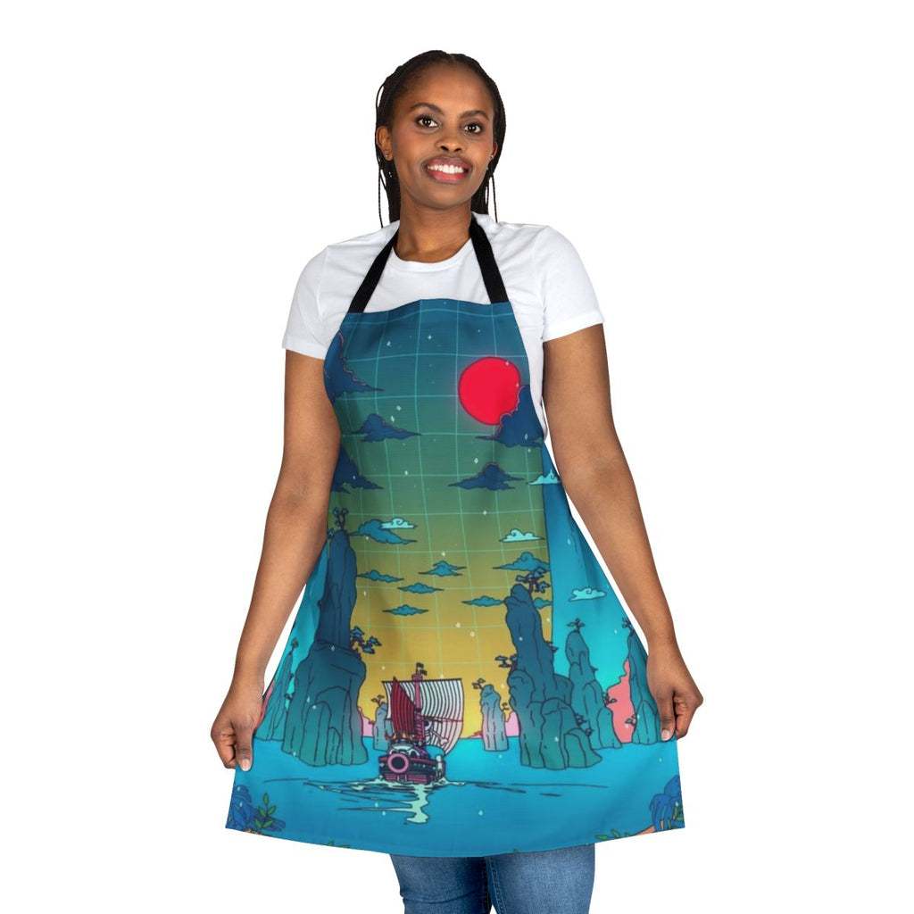 Colorful one piece inspired apron featuring the Sunny ship and sea motifs