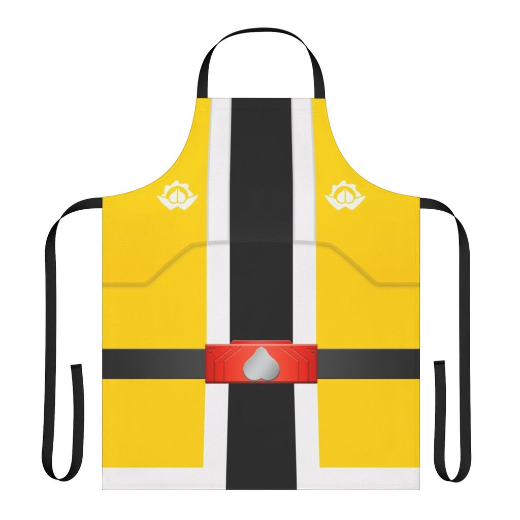 Onisister-themed apron featuring bold yellow and oni designs, perfect for Super Sentai fans