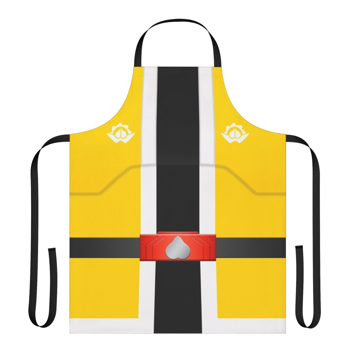 Onisister-themed apron featuring bold yellow and oni designs, perfect for Super Sentai fans
