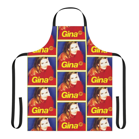 Colorful Ooh Aah apron celebrating Eurovision, LGBTQ+ pride, and 90s pop culture