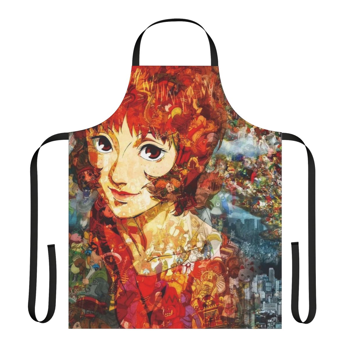 Paprika-colored apron with a stylish design, perfect for the kitchen or as an anime-inspired accessory.