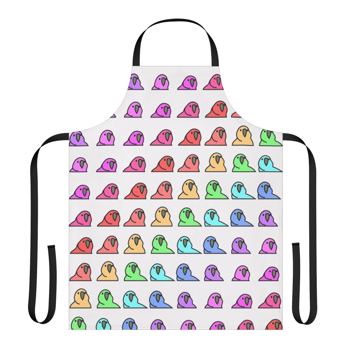 Colorful parrot conga party apron with vibrant pop art design