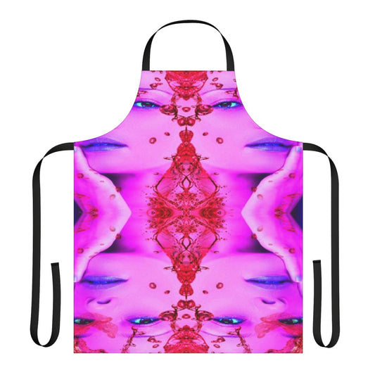 Vibrant, fantasy-inspired apron with abstract patterns and a colorful, contemporary design.