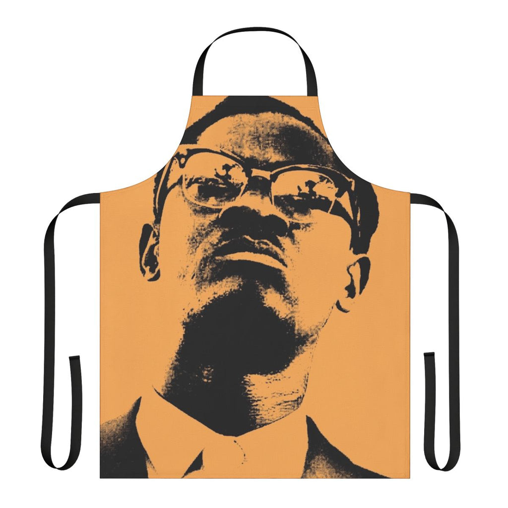 Colorful pop art style apron featuring the image of Patrice Lumumba, the first democratically elected leader of the Congo.