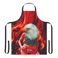 A colorful, patterned apron with a phoenix design, perfect for the kitchen, garden, or creative workspace.
