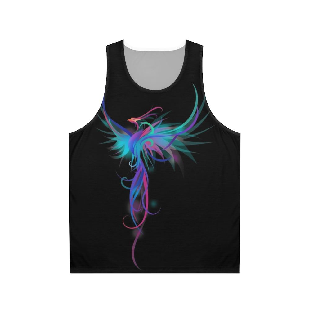 Colorful phoenix bird abstract art unisex tank top