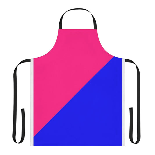 Colorful half and half apron in pink and blue colors