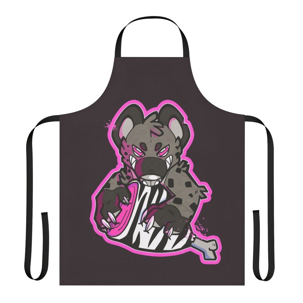 Pink apron with detailed anthropomorphic canine maw and sharp teeth design