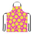 Bright and colorful polka dot apron with a fun and cheerful design