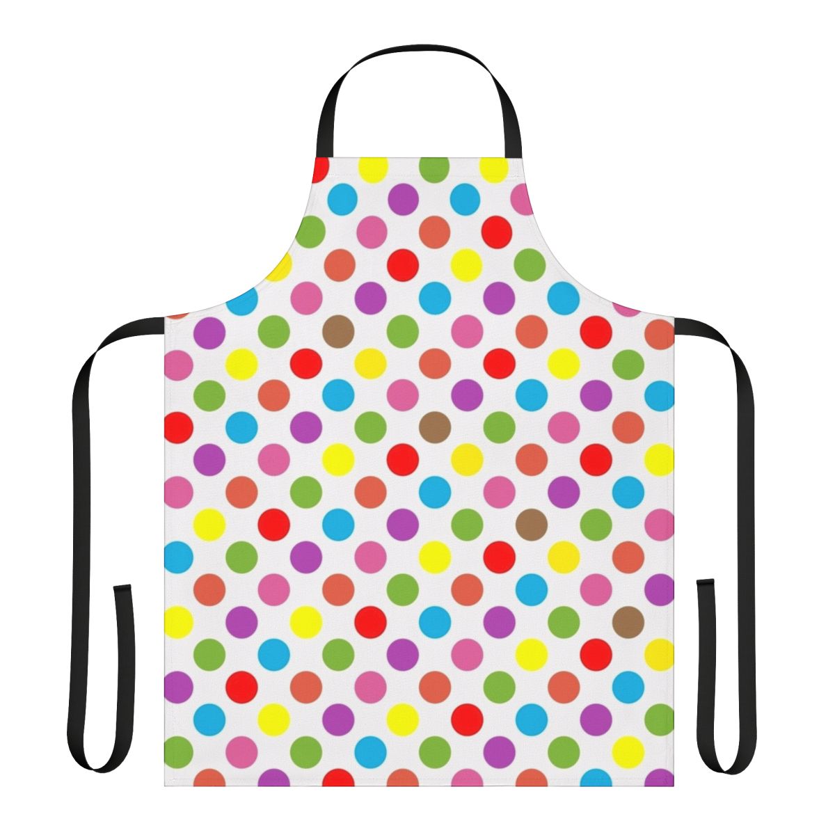 Colorful polka dot apron in rainbow colors