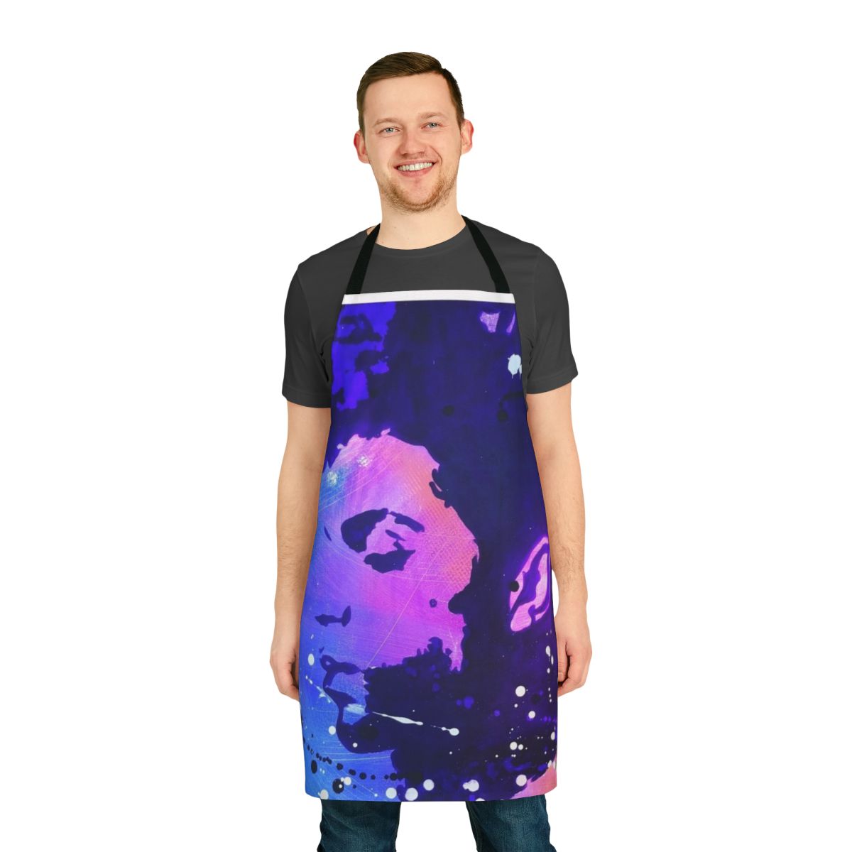 Colorful pop art design on a high-quality cooking apron