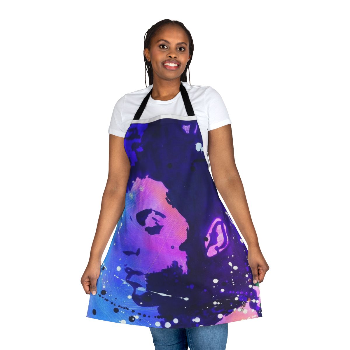 Colorful pop art design on a high-quality cooking apron