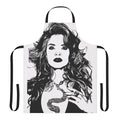 Colorful apron featuring a pop art design inspired by Mexican singer Gloria Trevi