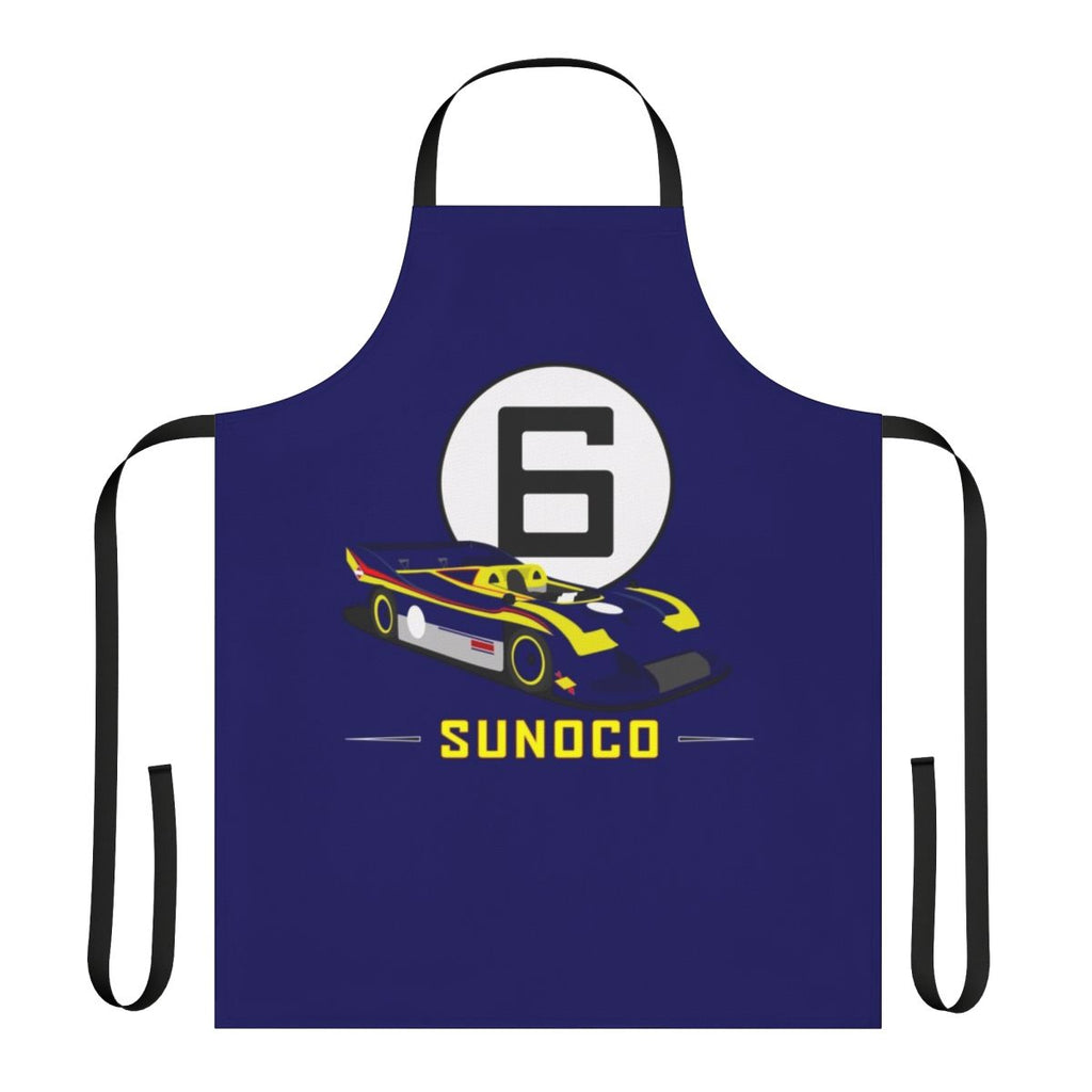 Colorful Porsche 917 inspired apron with vintage racing design