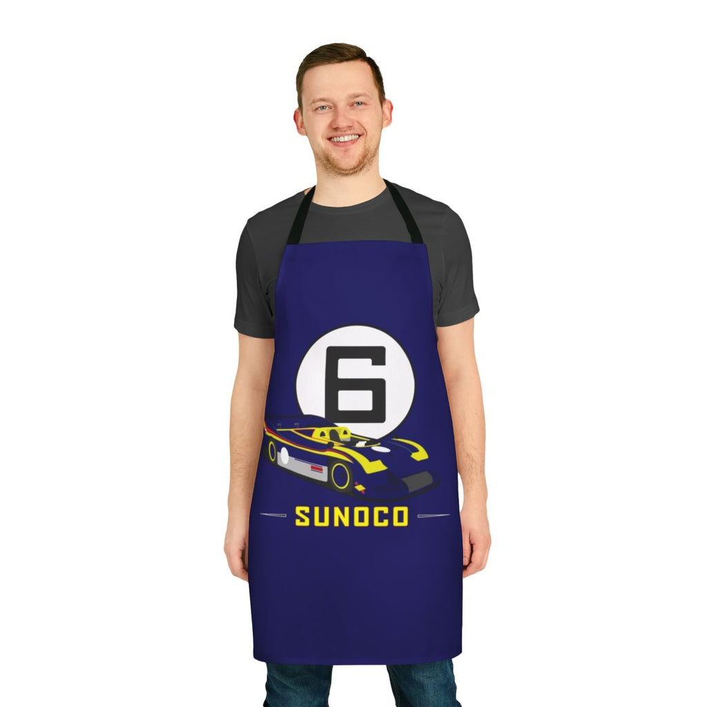 Colorful Porsche 917 inspired apron with vintage racing design