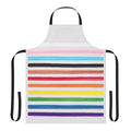 Colorful progress pride flag pattern printed on a high-quality apron