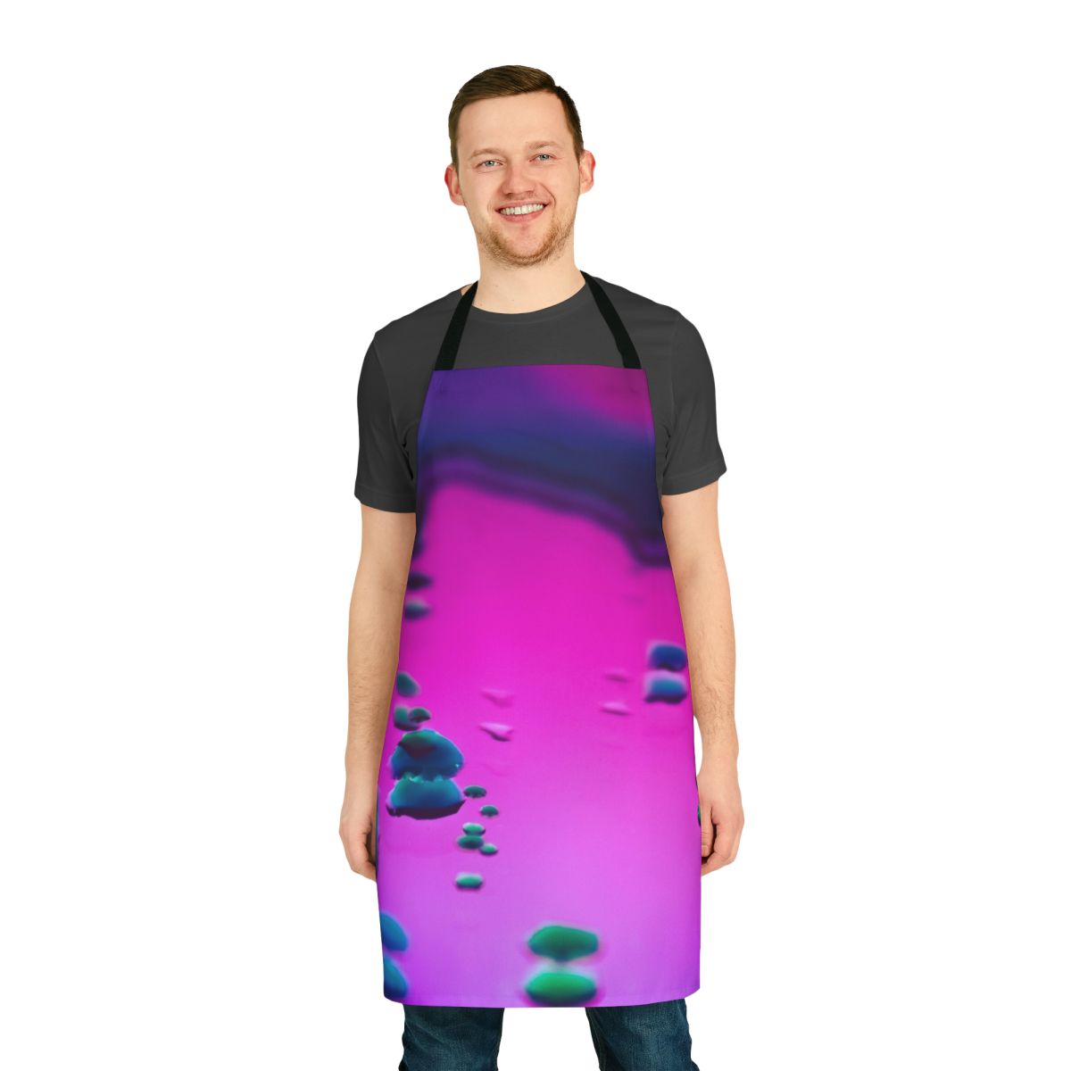 Colorful and vibrant psychedelic-inspired apron with an abstract, surreal design
