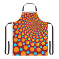 Colorful, neon geometric pattern apron with optical illusion design, perfect for raves and festivals.