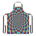 Psychedelic rainbow pattern apron with a vibrant, mind-bending optical illusion design