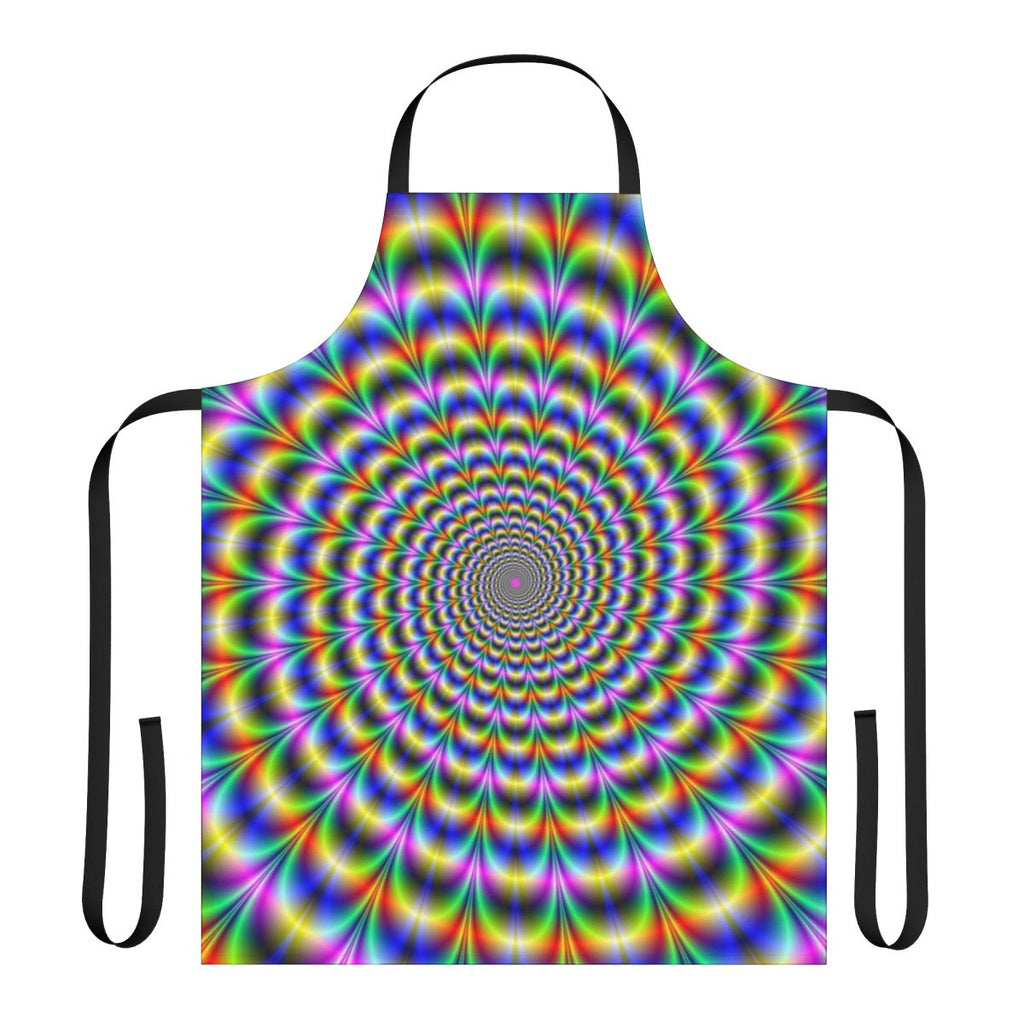 Psychedelic swirl apron featuring a mesmerizing abstract, colorful pattern
