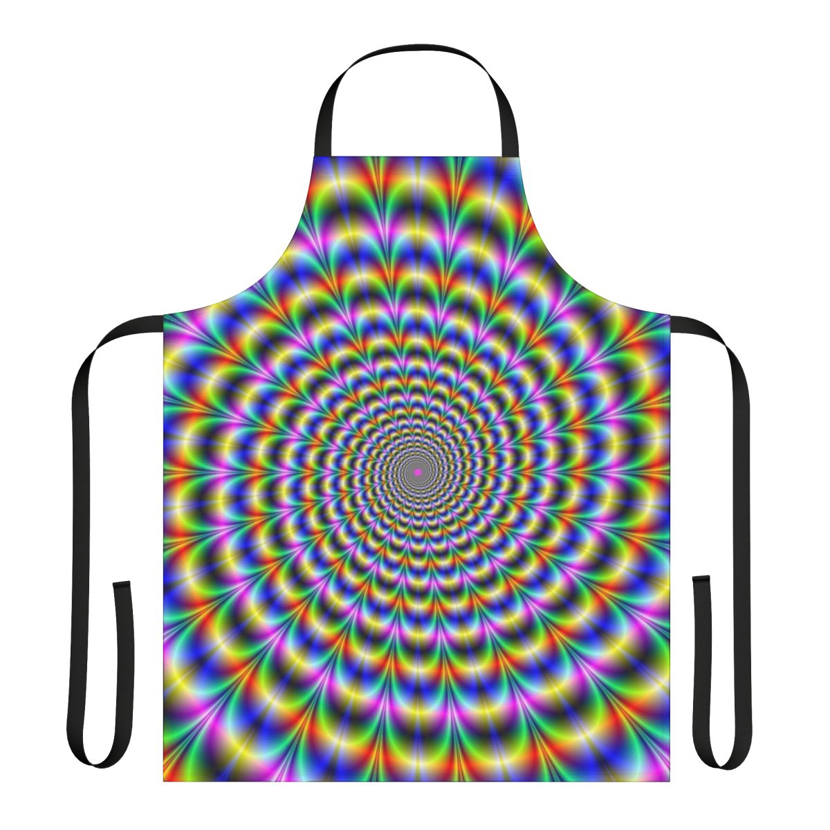 Psychedelic swirl apron featuring a mesmerizing abstract, colorful pattern