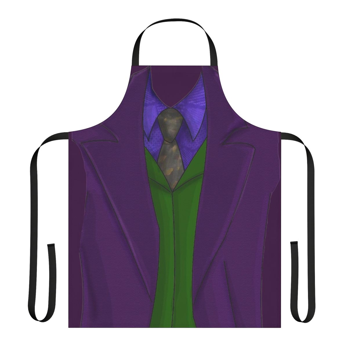 Purple cosplay apron with Joker-inspired design