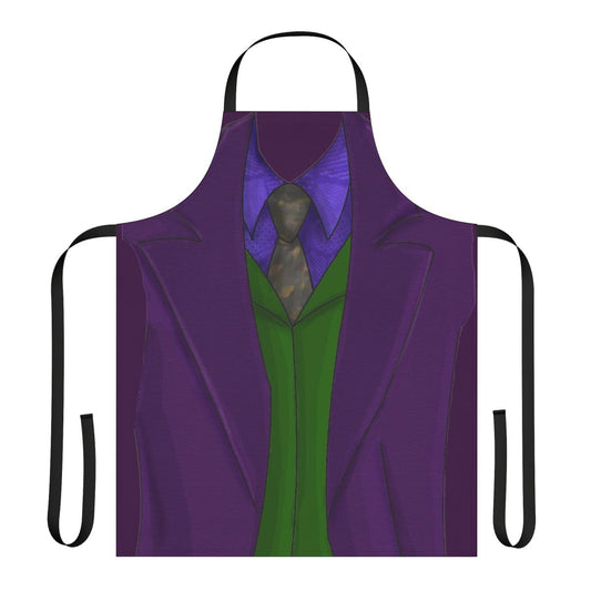 Purple cosplay apron with Joker-inspired design