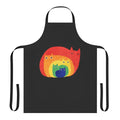 Colorful apron featuring a playful rainbow cat design