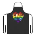 A rainbow-colored disco ball-inspired heart design printed on a durable apron.