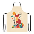 Colorful apron featuring a playful rainbow fox design