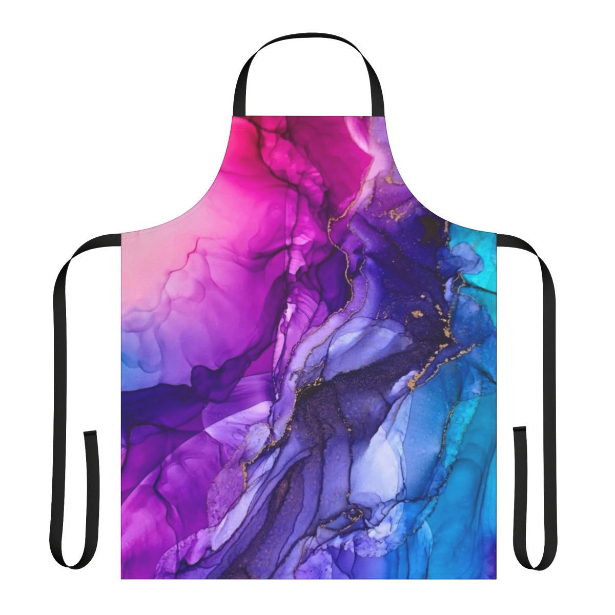 Vibrant, abstract rainbow ombre pattern on a modern, colorful apron